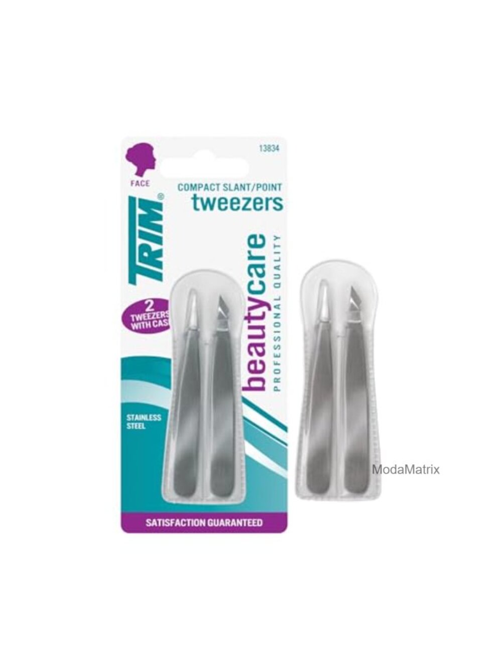 Professional Slant Point Tip Stainless Steel Tweezer Duo Precision Grooming